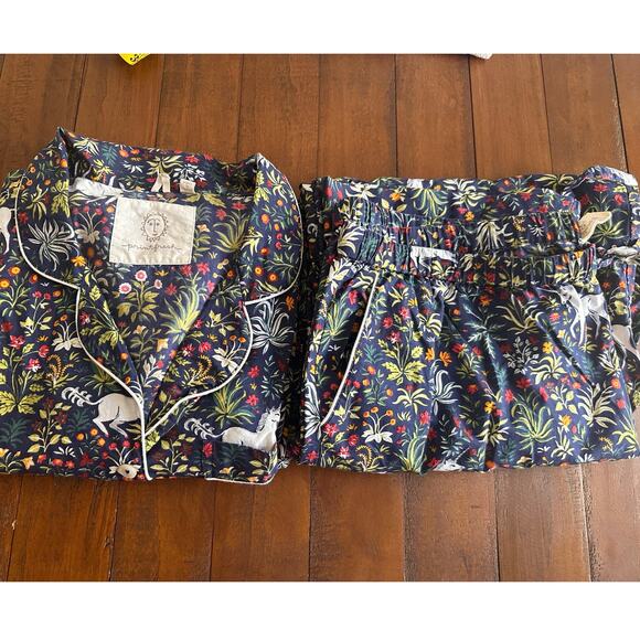 Printfresh Botanical Nightwear Set Unicorns Womens Long Sleeve Pants Size XL - Picture 2 of 10